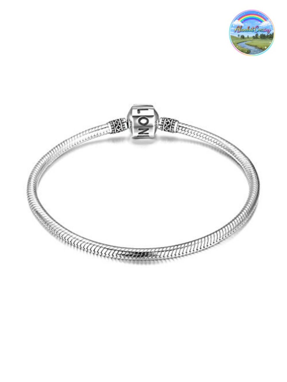 Genuine 925 Sterling Silver Charm Bracelet Snake Chain Bangle Barrel Clasp